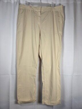 NWT Theory Treeca 2 Cuff khaki Tan Cotton Blend Pants Women's Size 10 $275